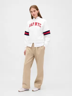 Női pulóver GAP LOGO SWEATSHIRT 799272-04 ÚJ TÖRTFEHÉR
