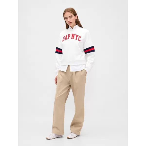  Női pulóver GAP LOGO SWEATSHIRT 799272-04 ÚJ TÖRTFEHÉR 