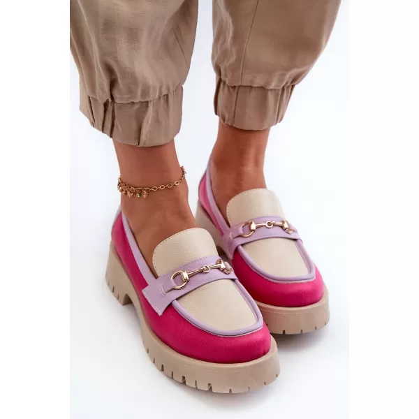  Női mokaszinok ZAZOO 3475 BÉZS/FUSCHIA/LILA 