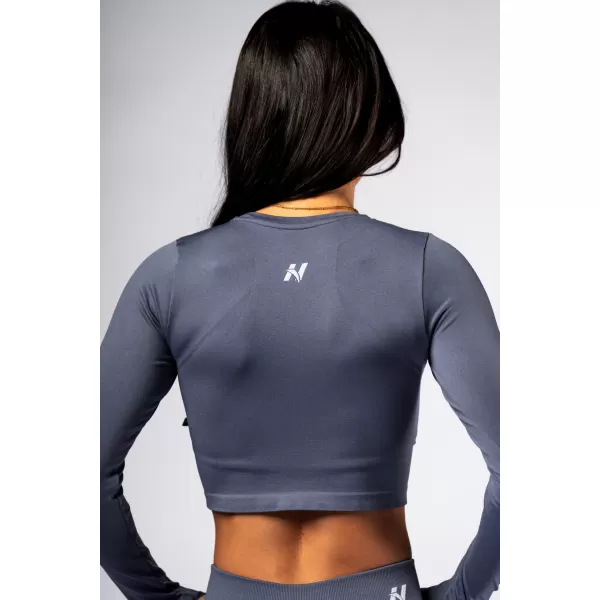  Varrat nélküli crop top hosszú ujjú POWER 892 GREY Nebbia 