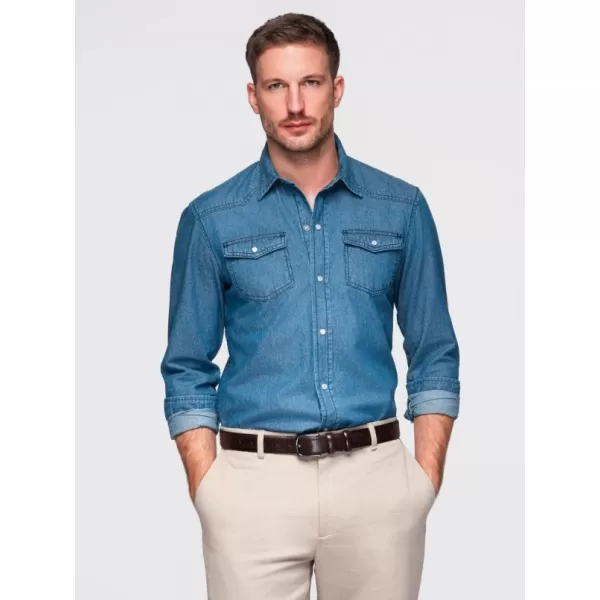  Férfi ing OMBRE OM-SHDS-0210 KÉK 