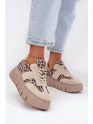 Női tornacipő VINCEZA LEOPARDO BÉZS