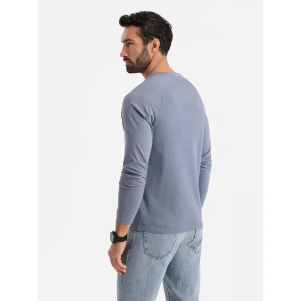  Férfi póló OMBRE OM-LSCL-0109 KÉK FARMER 