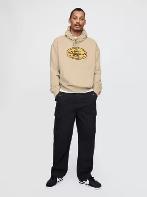 Férfi pulóver GAP LOGO PULLOVER HOODIE 744731-01 KHAKI