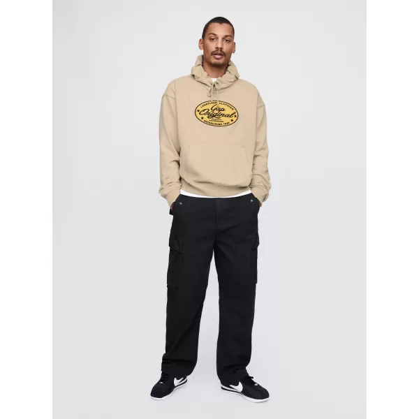  Férfi pulóver GAP LOGO PULLOVER HOODIE 744731-01 KHAKI 