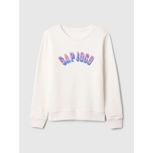  Női pulóver GAP LOGO CREWNECK SWEATSHIRT 744529-03 ÚJ TÖRTFEHÉR 