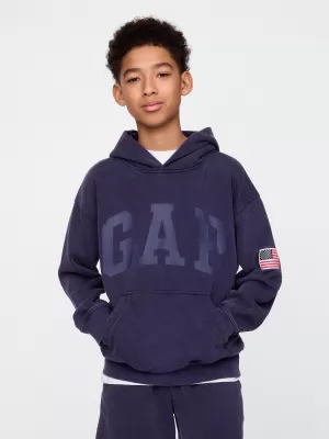 Gyermek pulóver GAP LOGO PULLOVER HOODIE 782130-00 HADITENGERÉSZET EGYENRUHA