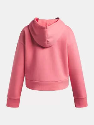 Lány pulóver UNDER ARMOUR UA RIVAL FLEECE HOODIE 1379517-600 RÓZSASZÍN