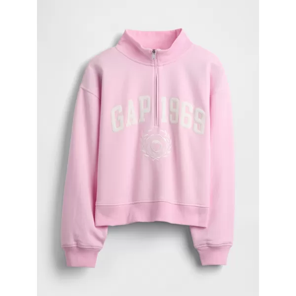  Női pulóver GAP LOGO HALF ZIP 852841-05 KANKALIN RÓZSASZÍN 