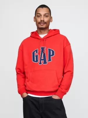 Férfi pulóver GAP LOGO PULLOVER HOODIE 744728-02 PARADICSOMSZÓSZ