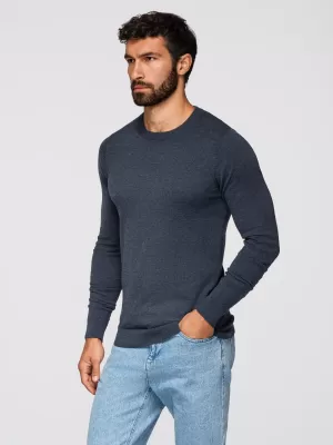 Férfi pulóver OMBRE OM-SWBS-0106 SÖTÉTKÉK MELANZS