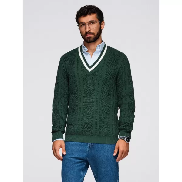  Férfi pulóver OMBRE OM-SWSW-0151 ZÖLD 