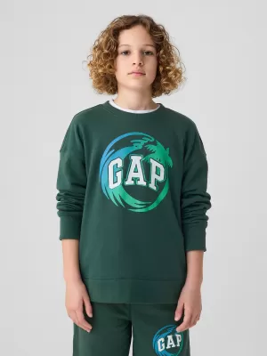 Gyermek pulóver GAP LOGO SWEATSHIRT 406762-01 MOORES ZÖLD