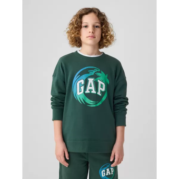  Gyermek pulóver GAP LOGO SWEATSHIRT 406762-01 MOORES ZÖLD 