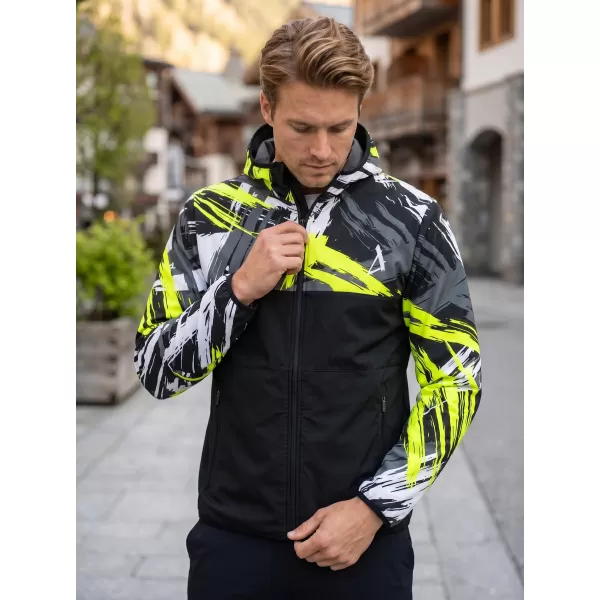  Férfi prémium softshell kabát ALTISPORT VOJ/ALM039JACK01 FEKETE ÉS SÁRGA 
