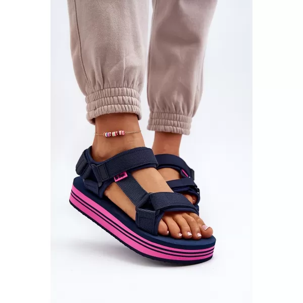  Női szandál LEE COOPER LCW-24-05-2753L TENGERÉSZ/FUKSZIA 