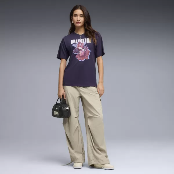  Női póló PUMA GRAPHICS RELAXED TEE BETTER 691908_64 MÉLY SZILVA 