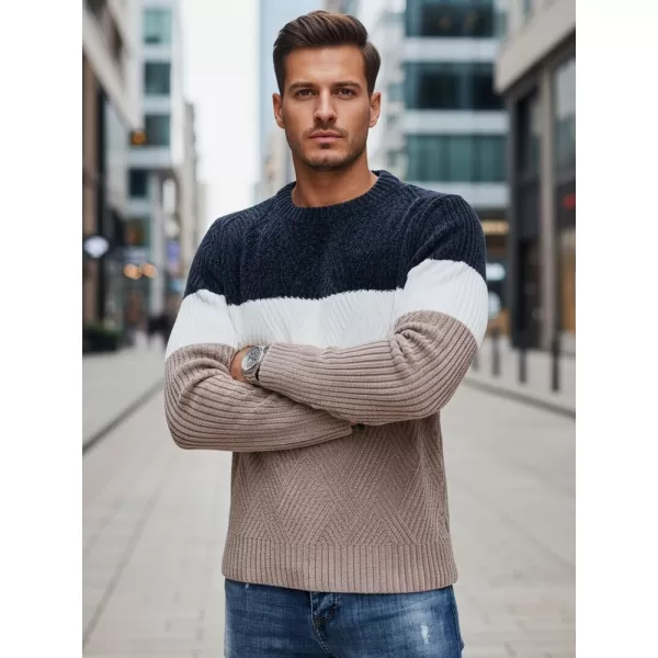  Férfi pulóver DSTREET WX2321 BÉZS/SÖTÉTKÉK 