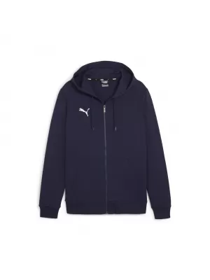 Gyermek pulóver PUMA TEAMGOAL CASUALS HOODED JKT 658596_06 PUMA SÖTÉTKÉK/PUMA FEHÉR