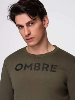 Férfi pulóver OMBRE B1711 SÖTÉT OLAJBOGYÓ