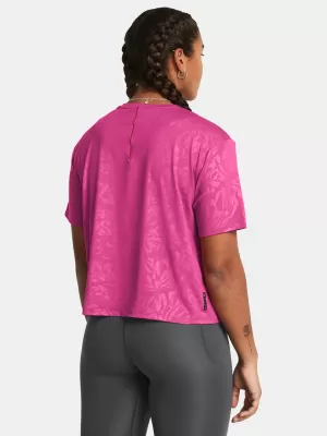 Női póló UNDER ARMOUR VANISH ENERGY EMBOSS CROP SS 1383640-686 RÓZSASZÍN