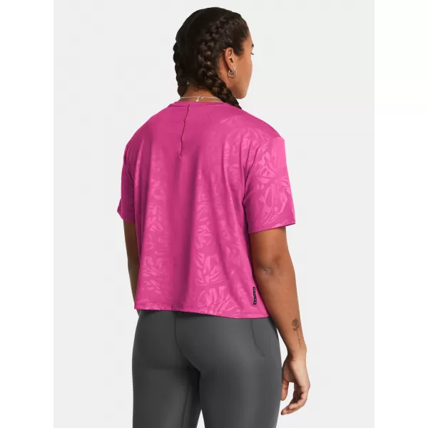 Női póló UNDER ARMOUR VANISH ENERGY EMBOSS CROP SS 1383640-686 RÓZSASZÍN 