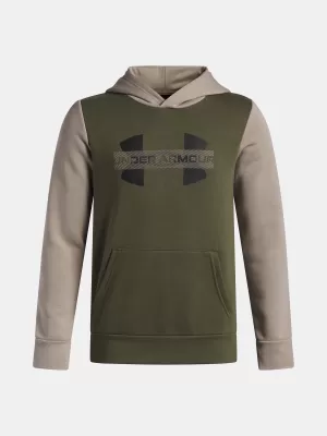 Fiú pulóver UNDER ARMOUR UA RIVAL FLC CBLCK GRPHC HD 6004994-390 ZÖLD