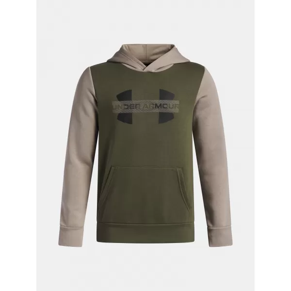  Fiú pulóver UNDER ARMOUR UA RIVAL FLC CBLCK GRPHC HD 6004994-390 ZÖLD 