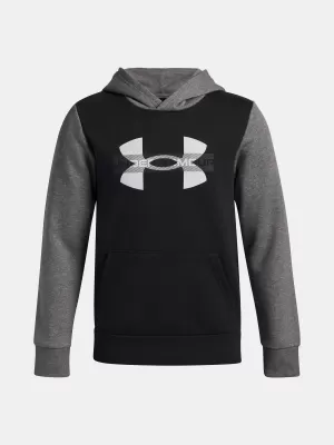Fiú pulóver UNDER ARMOUR UA RIVAL FLC CBLCK GRPHC HD 6004994-001 FEKETE