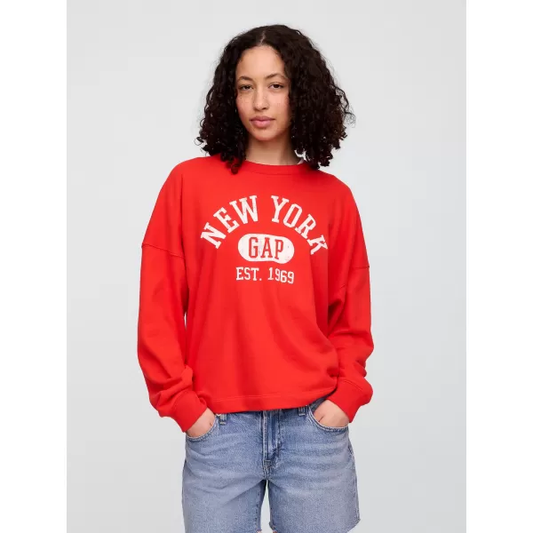  Női pulóver GAP LOGO SWEATSHIRT 769308-01 PLAKÁT PIROS 