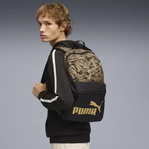  Hátizsák PUMA PHASE AOP BACKPACK 091169_07 LEOPARD/GOLD LEOPÁRD/ARANY PUMA 1. SZ 