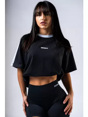 Laza szabású POWER 894 BLACK Nebbia póló