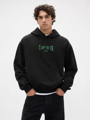 Férfi pulóver GAP LOGO PULLOVER HOODIE 821291-03 HOLDTALAN ÉJSZAKA