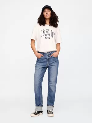 Női póló GAP LOGO EASY BOYFRIEND TEE 407990-04 ÚJ TÖRTFEHÉR