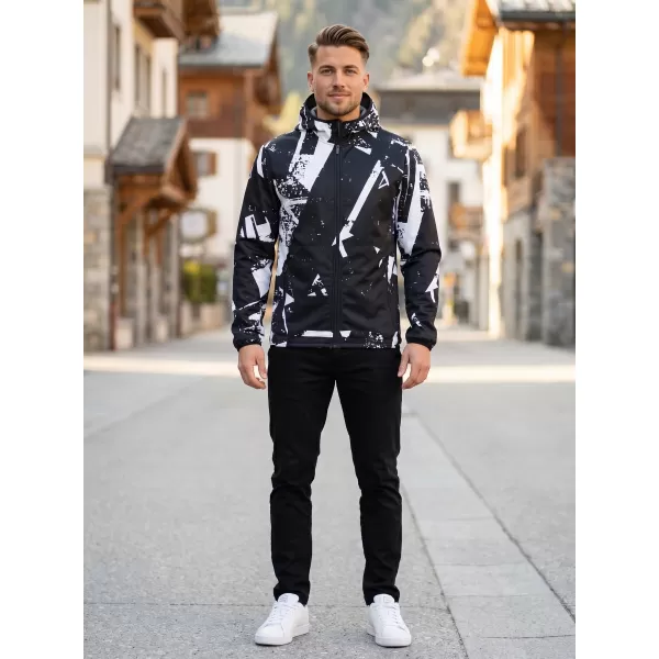  Férfi prémium softshell kabát ALTISPORT VOJ/ALM079JACK01 FEKETE-FEHÉR 