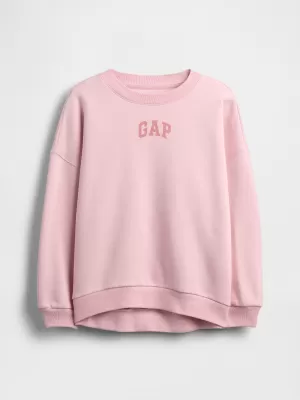 Gyermek pulóver GAP CREW SWEATSHIRT 847142-01 TISZTA RÓZSASZÍN