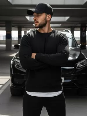 Férfi pulóver DSTREET BX2416 FEKETE
