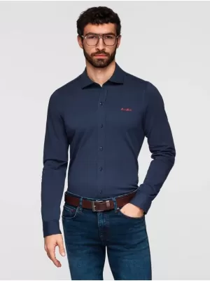 Férfi ing OMBRE K697 SÖTÉTKÉK