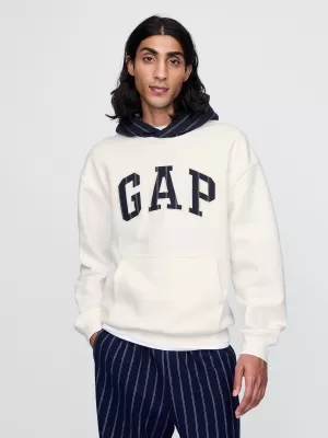 Férfi pulóver GAP LOGO HOODIE PULLOVER 645967-02 ÚJ TÖRTFEHÉR