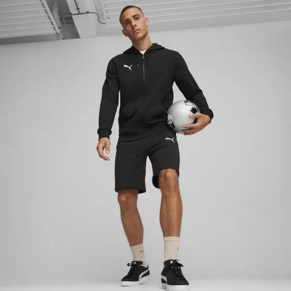  Férfi pulóver PUMA TEAMGOAL CASUALS HOODED JACK 658595_03 PUMA FEKETE/PUMA FEHÉR 