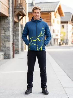 Férfi prémium softshell kabát ALTISPORT VOJ/ALM073JACK01 SÖTÉTKÉK/NEONSÁRGA