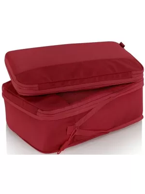 Bőrönd HEYS Ecotex Compression Packing Cube 4 Pc Set VÖRÖS JUHAR