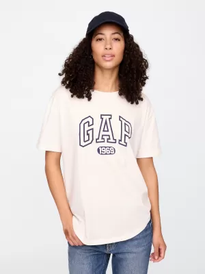 Női póló GAP LOGO EASY BOYFRIEND TEE 407990-04 ÚJ TÖRTFEHÉR