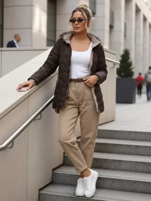 Női kabát DSTREET TY5623 BARNA
