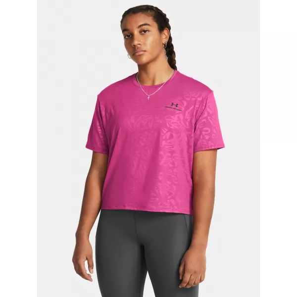  Női póló UNDER ARMOUR VANISH ENERGY EMBOSS CROP SS 1383640-686 RÓZSASZÍN 