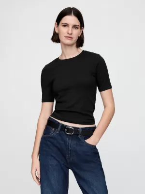 Női póló GAP MODAL CREW TEE 679172-00 FEKETE