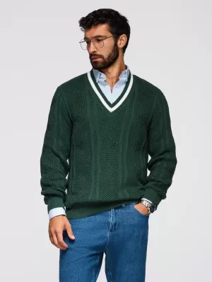 Férfi pulóver OMBRE OM-SWSW-0151 ZÖLD