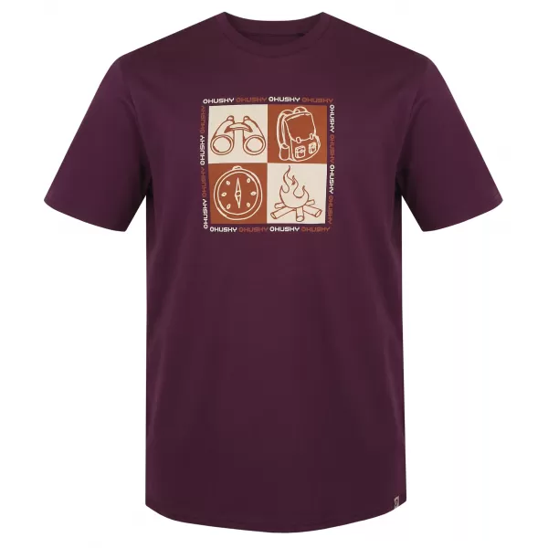  Férfi póló HUSKY TEE SQUARE M LILA 