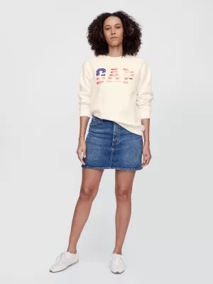 Női pulóver GAP LOGO SWEATSHIRT 782487-01 ÚJ TÖRTFEHÉR OPT