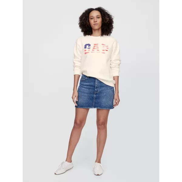  Női pulóver GAP LOGO SWEATSHIRT 782487-01 ÚJ TÖRTFEHÉR OPT 